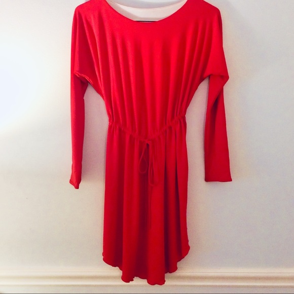 ONE OF A KIND Reversible Dress, Red / Cream, Long Sleeve Midi Dress NWOT - Picture 1 of 4